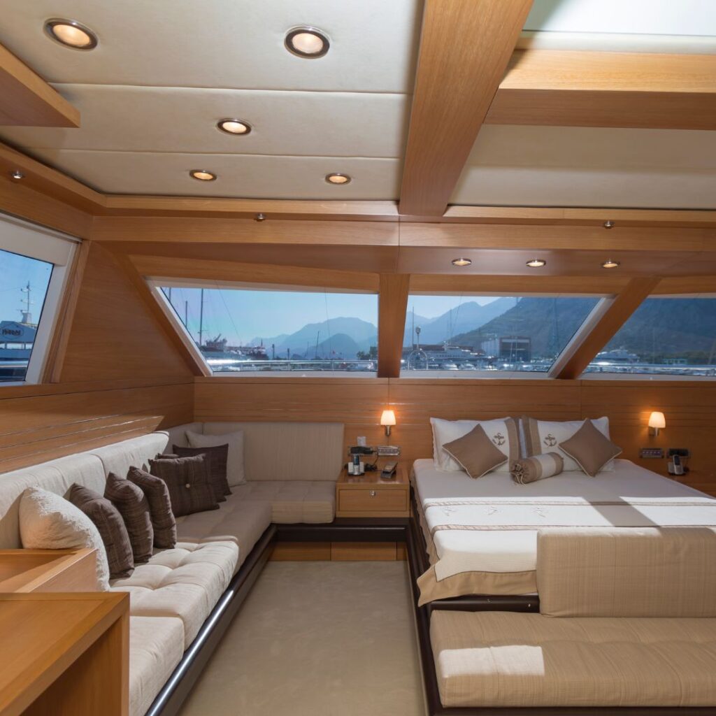 interior of a yacht